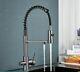 Kitchen Sink Faucet Dual Handles Deck Mounted Rotation Swivel Mixer Tap Faucets