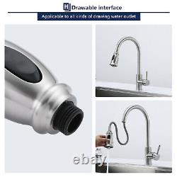 Kitchen Sink Faucet G1/2 Sprayer Head Replacement Pull Down Out Brushed Nickel