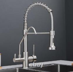 Kitchen Sink Faucet Hot Cold Mixer Swivel Spout Bathroom Pure Water Drinking Tap