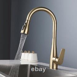Kitchen Sink Faucet Hot Cold Mixer Tap Pull Out Nozzle Spray Head Brass Bathroom