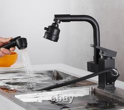 Kitchen Sink Faucet Hot Cold Tap Mixer Swivel Spout Pull Out Spray Head Bathroom
