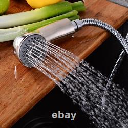Kitchen Sink Faucet Mixer Pull Out Sprayer Spout Swivel Tap Single Handle Hole