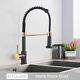 Kitchen Sink Faucet One Handle Spring Matte Black Deck Mounted Hot Cold Mixer