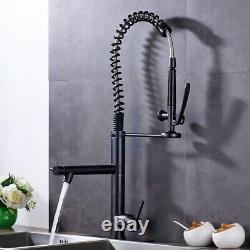 Kitchen Sink Faucet Pull Down Spray Swivel High Arc Mixer Tap Oil Rubber Bronze