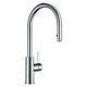 Kitchen Sink Faucet Pull Down Sprayer Brushed Chrome Deck Mounted Hot Cold Mixer