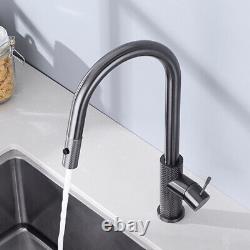 Kitchen Sink Faucet Pull Out Sprayer Brushed Nickel Mixer Tap Brass