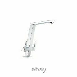 Kitchen Sink Faucet Rotatable Hot Cold Mixer Deck Mounted Monobloc Dual Handle