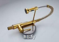 Kitchen Sink Faucet Single Handle Pull Down Sprayer Brushed Gold Mixer Tap Brass