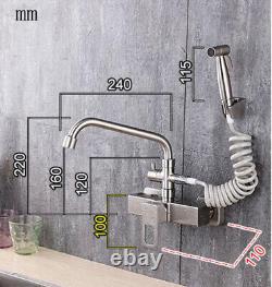 Kitchen Sink Faucet Swivel Tap Hot Cold Mixer Bathroom Handheld Bidet Spray Tap