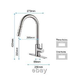 Kitchen Sink Faucet with Sprayer Pull Down Mixer Tap -Automatic Tap Brush Nickel