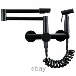 Kitchen Sink Faucets With Side Sprayer Mixer Pot Filler Wall Mounted Rotatable