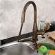 Kitchen Sink Mixer Swivel&Pull Down Spout Faucet Antique Brass Tap 1 Handle