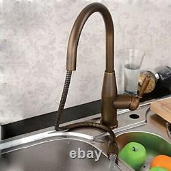 UK 1 Lever Tap Antique Brass Kitchen Sink Swivel Spout Mixer Faucet Deck Mounted 