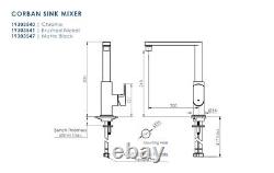Kitchen Sink Mixer Tap Square Brushed Nickel 19303541 Greens Tapware Corban