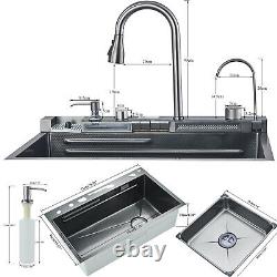 Kitchen Sink Pull-Faucet Single Bowl Bar sinks Family Kitchen Sink with Full set