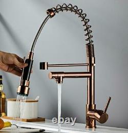 Kitchen Sink Tap Bathroom Spring Faucet Hot Cold Spout Mixer Copper Rose Gold