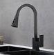 Kitchen Sink Tap Mixer Hot Cold Bathroom Faucet Pull Out Black Chrome Brushed