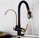 Kitchen Sink Tap Mixer Hot Cold Bathroom Faucet Pull Out Swivel Two Pipe Spout