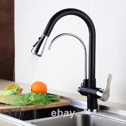 Kitchen Sink Tap Mixer Hot Cold Bathroom Sink Faucet Pull Out Swivel Double Pipe