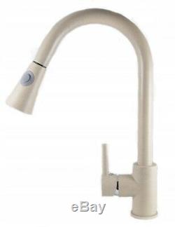 Kitchen Sink Tap Modern Mixer Pull Out Swivel spout 360`Beige Speckled 123