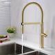 Kitchen Sink Tap Pull Down Spray Hot Cold Mixer Faucet Swivel Brushed Gold Brass