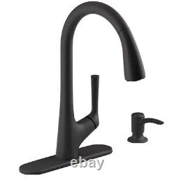 Kohler 1PREC26448-SD-BL Pull-Down Kitchen Sink Faucet withSoap Dispenser, Black