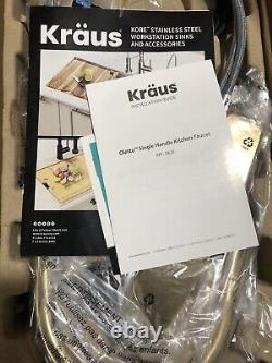 Kraus KPF-2620BB Oletto Single Handle Pull-Down Kitchen Faucet Brushed Brass