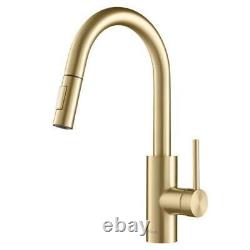 Kraus KPF-2820BB Oletto Single Handle Pull-Down Kitchen Faucet Brushed Brass