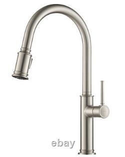 Kraus Sellette Single Handle Spot Free Stainless Steel Pull-Down Kitchen Faucet