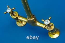 LARGE VINTAGE MIXER TAP belfast sink faucet vintage brass Made in UK