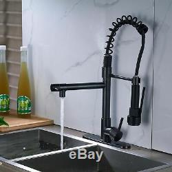 LED Kitchen Sink Faucet With Pull Down Sprayer Mixer Tap Swivel Spout ORB Cover
