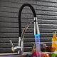 LED Kitchen Taps Pull Out Spray Basin Mixer Sink Tap Chrome Black Modern Faucet