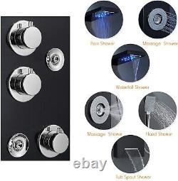 LED Shower Panel Tower System Fahrenheit Display Waterfall Massage Jet Tub Spout