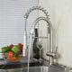 LED Swivel Pull Down Kitchen Basin Sink Faucet Brushed Nickel Mixer Tap 2 Spout