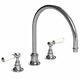 Lefroy Brooks Silver Nickel Dual White Lever Kitchen Faucet CW-4711SN (WL 1560)