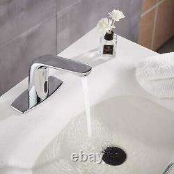 Luxice Automatic Touchless Bathroom Sink Faucet Hot & Cold Mixer Cover Plate