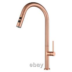 Luxury Brushed Rose Gold SUS304 Kitchen Faucet Rotatable Mixer Tap Single Handle