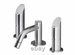 MGS CB202 Polished Stainless Steel Wide spread Horizontal Faucet CB202-P New