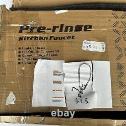 MSTJRY Wall Mount Kitchen Faucet Commercial Coiled Spring Pre Rinse Sprayer New