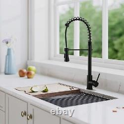 Matte Black Kitchen Faucet Sink Pull Down Sprayer Swivel Mixer Tap Single Handle
