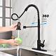 Matte Black Kitchen Sink Faucet with Pull Out Sprayer Hot&Cold Water Mixer Tap