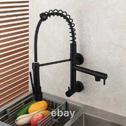 Matte Pull Down Swivel Kitchen Sink Mixer Faucet Single Handle Wall Mount Tap