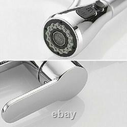 Modern Water Filter Kitchen Faucet Swivel Mixer Tap with Pull Out Sprayer Chrome