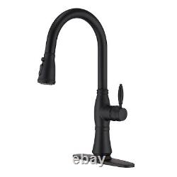 Mondawe Pull Down Kitchen Faucet With Sprayer 1 or 3 Hole Kitchen Sink Mixer Tap