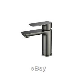 New Brushed Gunmetal KITCHEN Sink Basin TAP MIXER Short Tapware