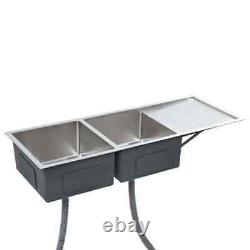New Designer Luxury Large Double 2 Bowl Kitchen Hand Made Stainless Steel Sink