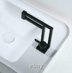 New Hot and Cold Tap Single Handle Matte Black Brass Sink Faucet For Bathroom