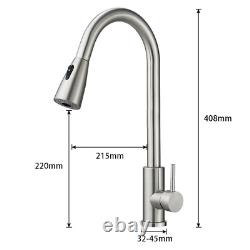 New Kitchen Faucet Sink Pull Down Sprayer Swivel Spout Brushed Nickel Mixer Tap