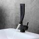 New Lever Handle 1-Hole Bathroom Sink Faucet Waterfall Spout in Matte Black USA