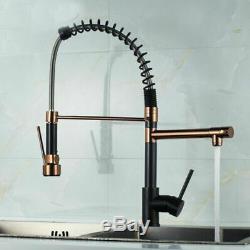 New ORB+Rose Gold Brass Kitchen Sink Faucet Dual Handles Single Hole Mixer Tap